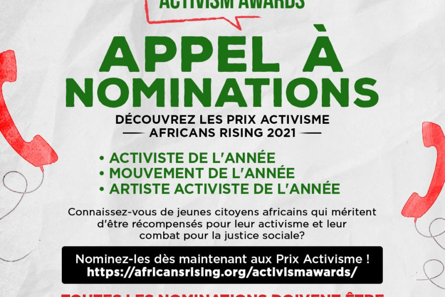 Nomination Prix Activisme Africans Rising 2021