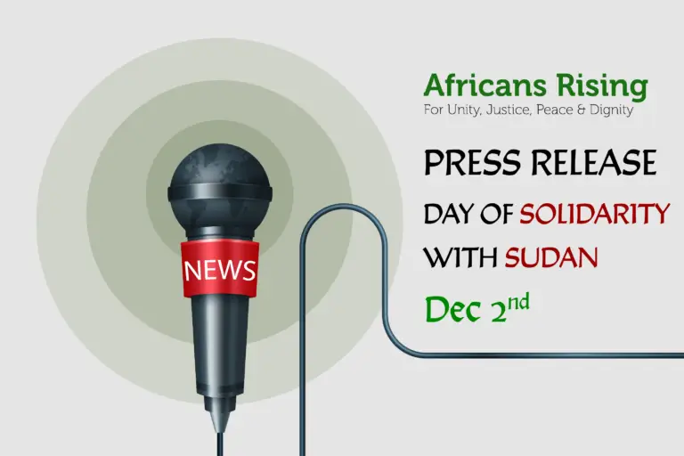 Africans Rising condemns ongoing war in Sudan, declares Day of Solidarity  (2nd December, 2023)