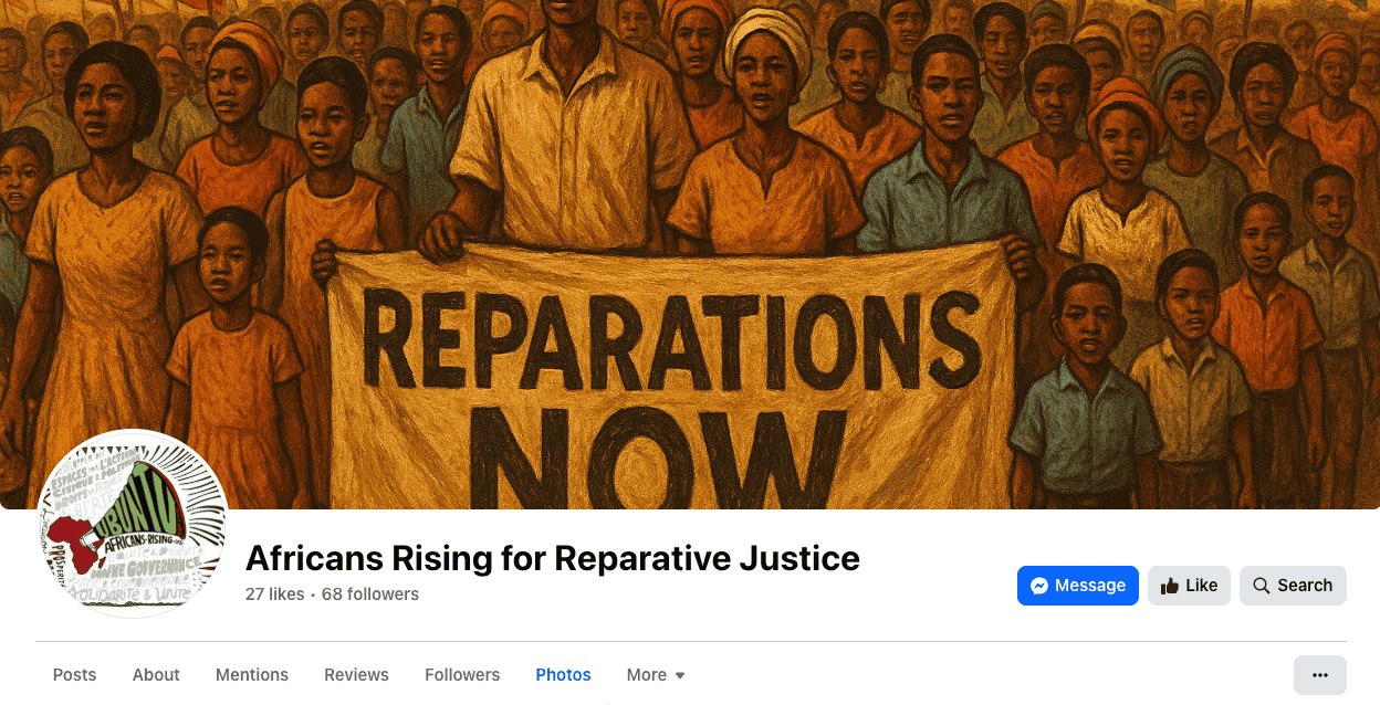 Reparations facebook page - Africans Rising - Africans Rising